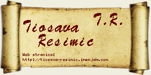 Tiosava Resimić vizit kartica